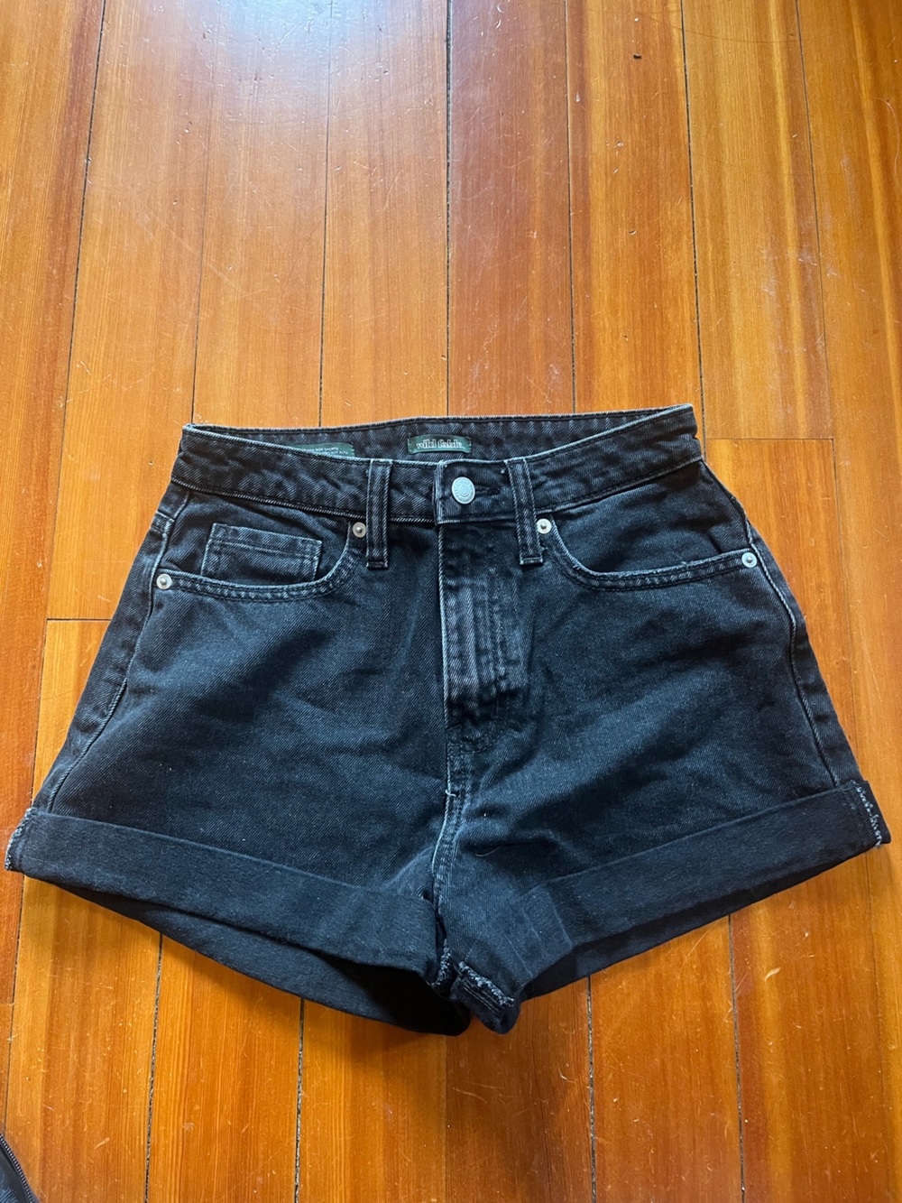 wild fable Black High-Rise Mom Denim Shorts